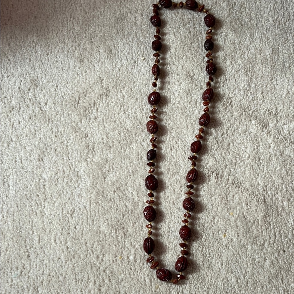 Elegant Brown Beaded Necklace